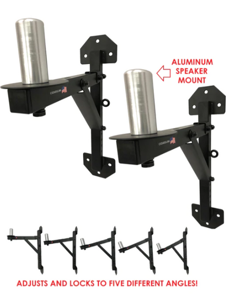 Two (2) LK-SPKR PA Speaker Wall Mount Brackets - 2 Pro-Audio Stands Post Holder DJ Stage Adjusts
