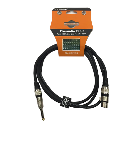 LK-MONO-FX6 Premium XLR Female-1/4" 100% Copper Cable 3-Pin Shielded