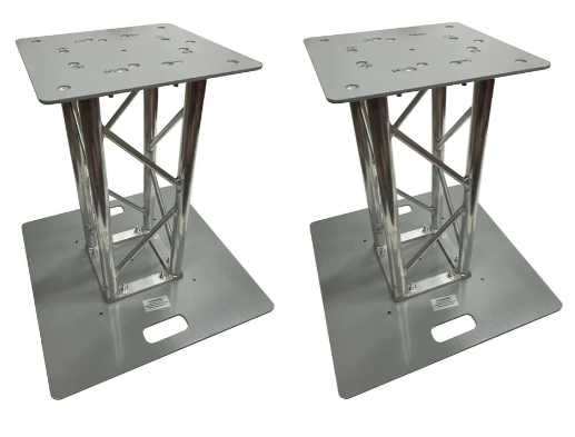 Two (2) 2 DJ Lighting 1.64 ft 0.5M Bolted Aluminum 8"x8" Truss Light Weight Dual Totem System