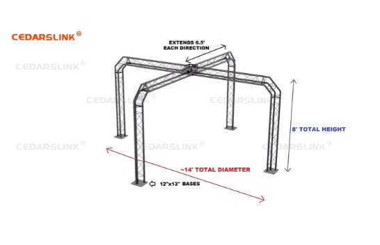 Trade Show Booth, Trusses DJ Stage 14' X 14' X 8' Metal Truss Triangle Trusses