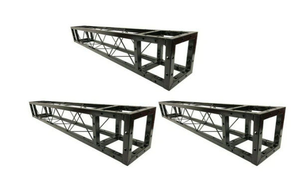 Three LK-20150 1.5 Meter 4.92 ft. Square 8"x8" Black Trussing Box Truss Section Bolted