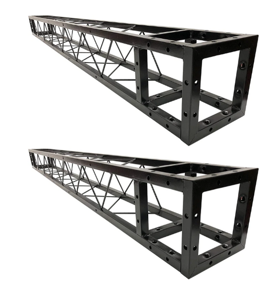 Two (2) LK-20250 2.5M 8.20 ft. Square 8"x8" Black Trussing Box Truss Section Bolted