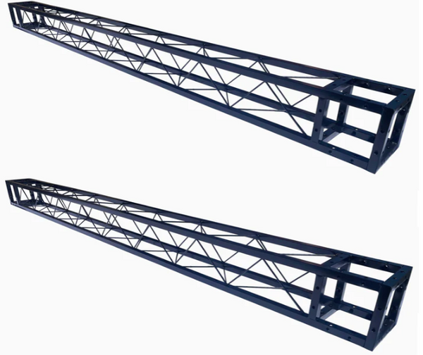 Two (2) LK-20300 3M 9.84 ft. Square 8"x8" Black Trussing Box Truss Section Bolted