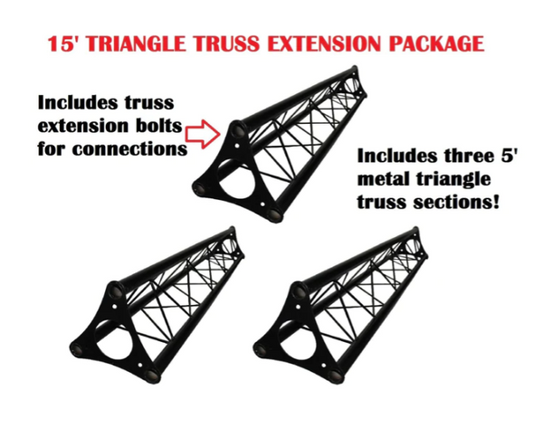 Three LK-L5FA 4.92' (1.5M) Wide Triangular Trussing Mobile DJ Lighting Bolt Truss System Truss