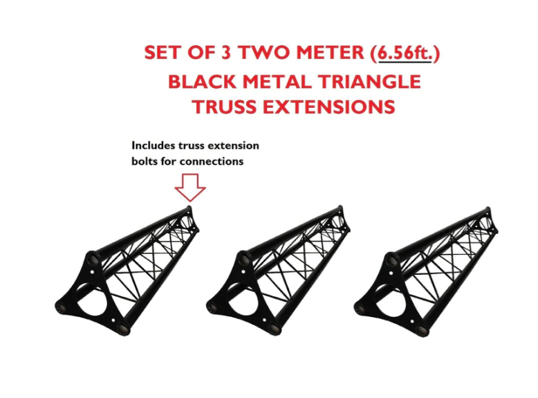 Three LK-ARCH1 6.56' (2M) Wide Triangular Trussing Mobile DJ Lighting Bolt Truss System Truss