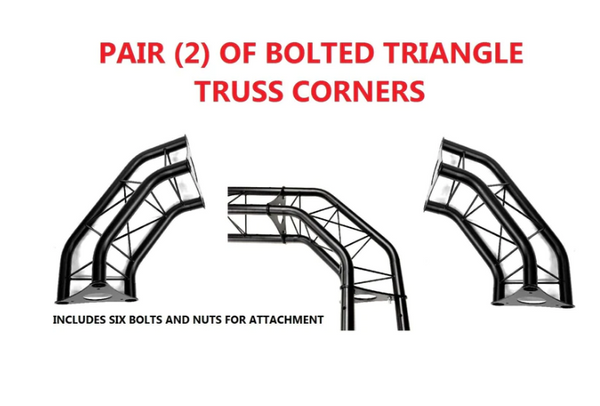 Pair (2) Two Black Metal Corners For Bolted Triangle Trusses DJ Lighting Arch