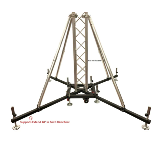 Industrial Strength Heavy Duty Rolling Truss Base+Four 68" Outrigger Support Bar