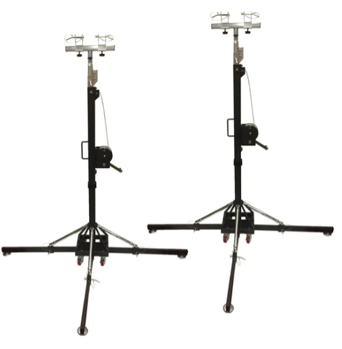 Two BIG-BOY 17Ft Heavy Duty Tower Lifter Crank Lighting DJ Concert Stand W/Outriggers