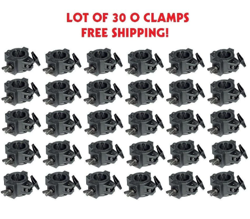Thirty (30) O CLAMPs - DJ & Stage Lighting Heavy Duty Mounting O Clamps for Stand and Truss