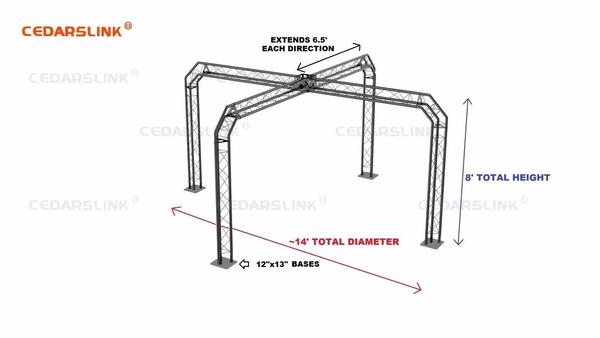 Trade Show Booth, Trusses DJ Stage 14' X 14' X 8' Metal Truss Triangle Trusses