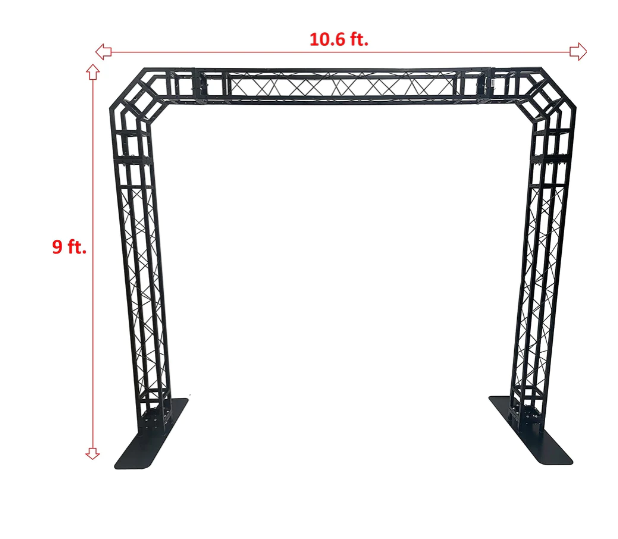 BLACK TRUSS ARCH KIT 10.6 FT Wide 9 FT High Mobile Portable DJ Lighting System