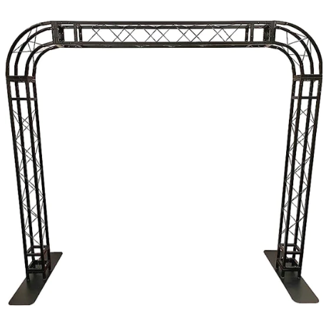 BLACK TRUSS ROUNDED ARCH KIT 10 FT Width 8.7 ft. Height Mobile Portable DJ Lighting System
