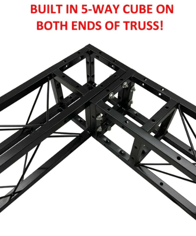 Black Square Metal Arch Truss 26 Ft. Width 10.8 ft. Height Portable DJ Lighting System Mobile Simple Bolt Connections