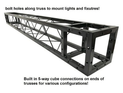 BLACK TRUSS ARCH KIT 14.5 FT Width 7 FT Height Mobile Portable DJ Lighting System Metal Arch Black Square Metal Trussing! Simple Bolt Connections!