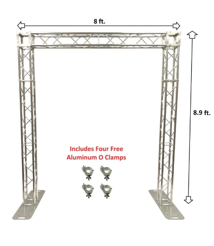 8.9 ft Height Square Aluminum Truss Goal Post System For DJ Lights Speakers PA