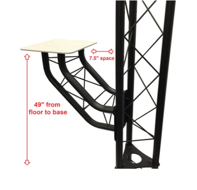 BLACK TRUSS ARCH KIT 8.20FT Height Mobile Portable DJ Lighting System Metal Arch Total Of 4 Flat Tops On System To Mount Lights/Speakers