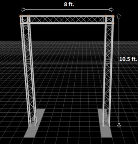 Aluminum Bolted Truss Arch Kit 8ft Wide 10.5ft High Portable DJ Lighting System