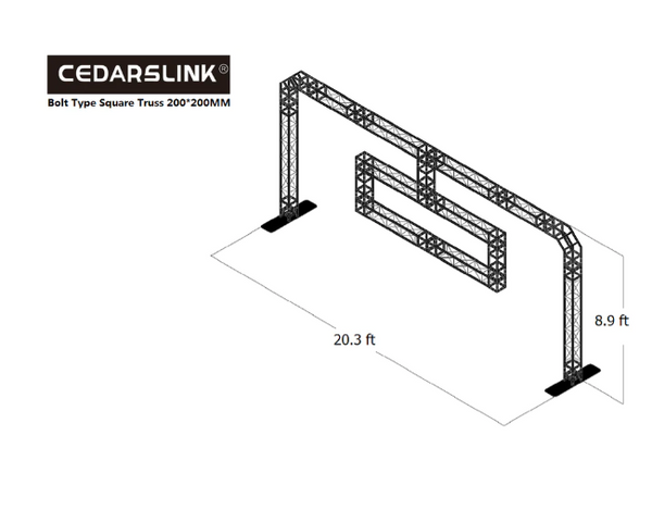 ARCH 15 20.3 Ft Width 8.9 Ft Height Arch Truss System with Drop Down Rectangle