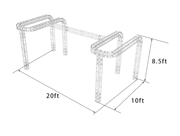 Trade Show Booth Trusses DJ Stage 20ftx10ftx8.5ft Aluminum Box Truss Exhibition