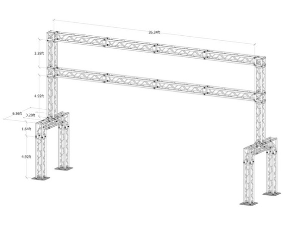 16.8 ft. High x 28.2 ft. Total Width Arch Truss