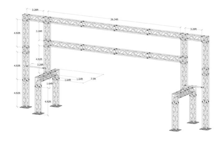 16.8 ft. High x 33.52 ft. Total Width Arch Truss