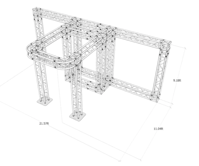 9.2 ft. High x 21.6 ft. Width x 11 ft. Length Arch Truss