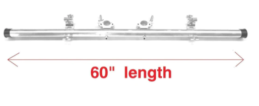 60" Plasma Mount Aluminum Pole With 2" Aluminum Clamps