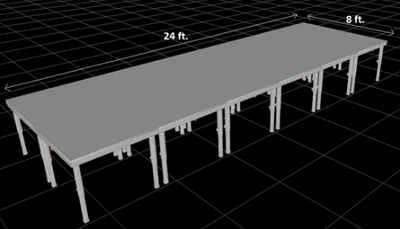 12 ft. x 16 ft. Heavy Duty Aluminum Concert Stage Riser Complete Staging System (192 sq. ft.)