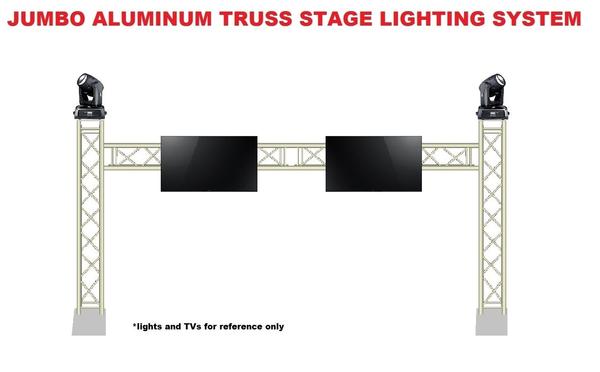 Complete 15ft Square Aluminum Truss TV Mount Lighting System DJ Lights Speakers