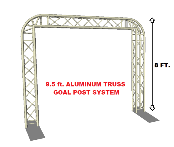 Complete 9.75 ft. Square Aluminum Truss Goal Post Lighting System For DJ Lights Speakers