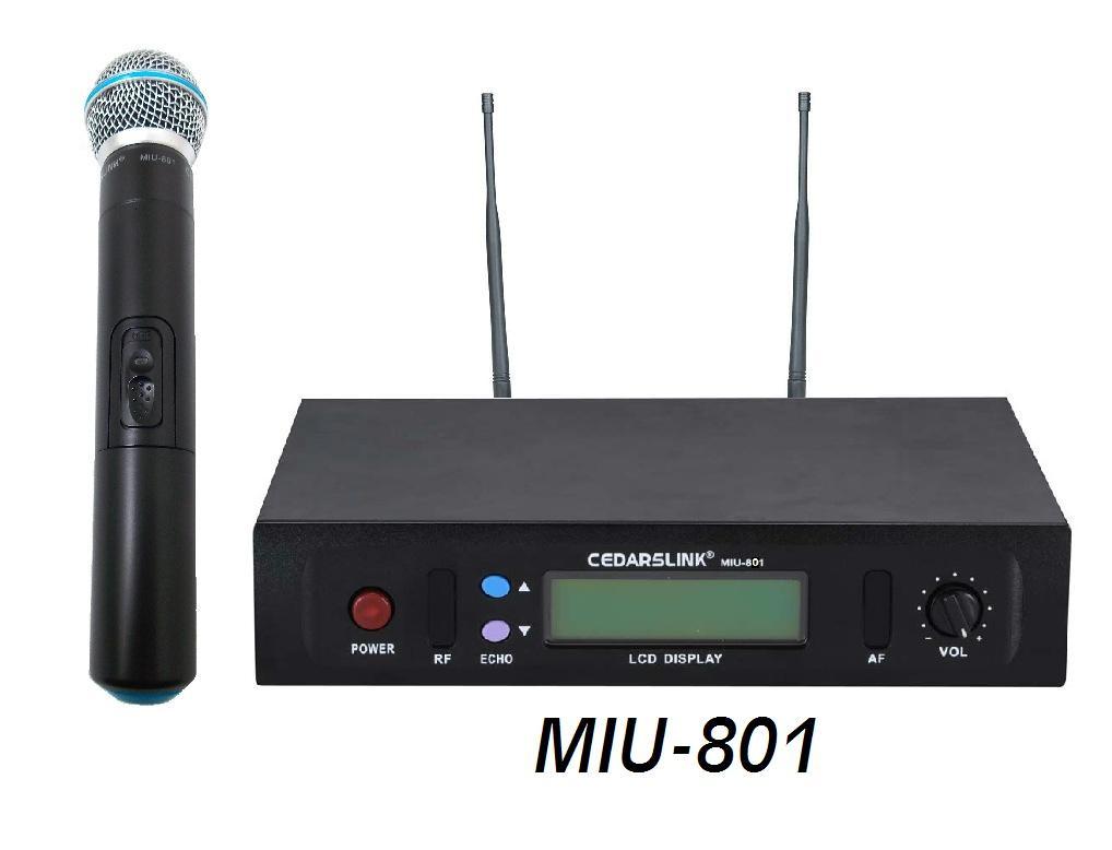 Cedarslink MIU-801 Professional Single UHF Wireless Microphone System With Echo Control