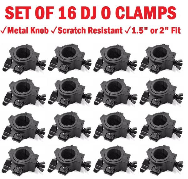 Sixteen (16) O CLAMPs - DJ & Stage Lighting Heavy Duty Mounting O Clamps for Stand and Truss