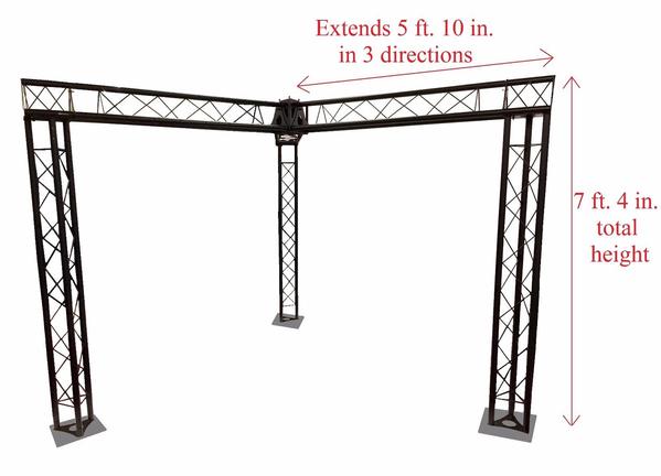 Trade Show Booth, Trusses DJ Stage 7' x 5' Metal Truss Triangle Trusses Black