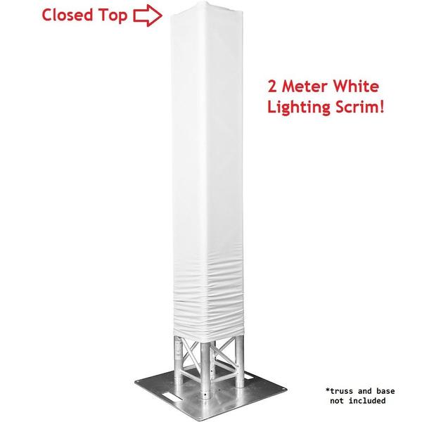 6 Foot White Totem/Lighting Truss Stand Scrim Cover Sleeve Sock (6ft) Closed Top