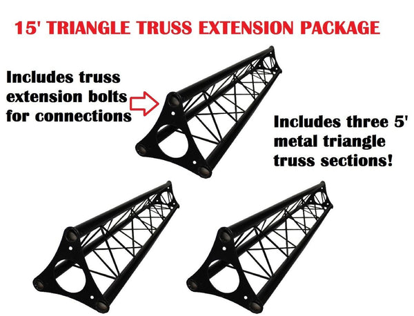 CedarsLink Three 4.92' (1.5M) Wide Triangular Trussing Mobile DJ Lighting Bolt Truss System Truss