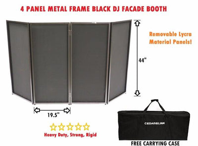 DJ Event Facade Black Scrim Metal Frame Booth + 10' Lighting Truss Stage System