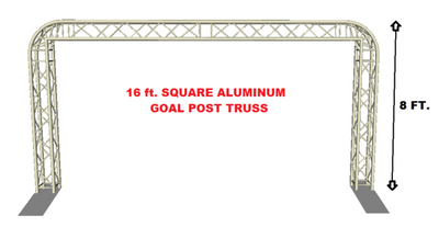 Complete 16ft Square Aluminum Truss Goal Post Lighting System DJ Lights Speakers